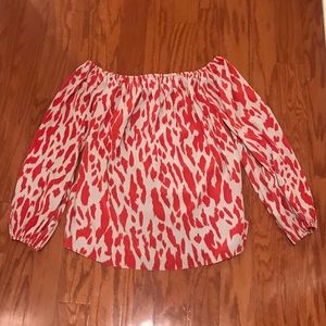 Off the shoulder leopard print blouse